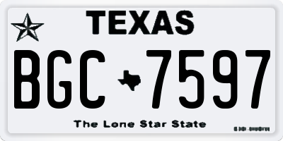 TX license plate BGC7597