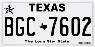 TX license plate BGC7602