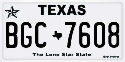 TX license plate BGC7608