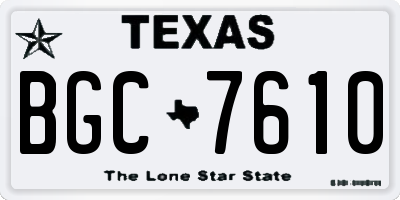 TX license plate BGC7610