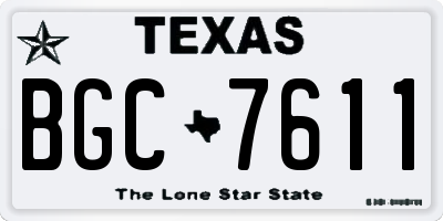 TX license plate BGC7611