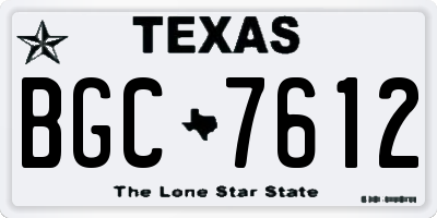 TX license plate BGC7612
