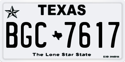 TX license plate BGC7617