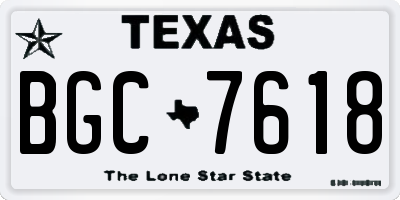 TX license plate BGC7618