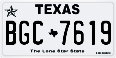 TX license plate BGC7619