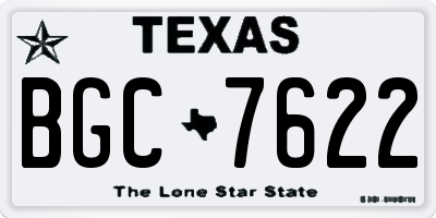 TX license plate BGC7622