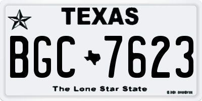 TX license plate BGC7623
