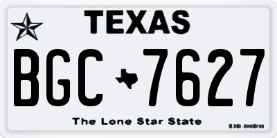TX license plate BGC7627