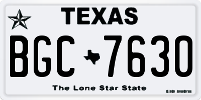 TX license plate BGC7630
