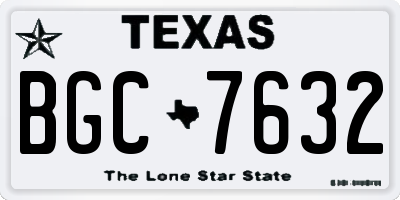 TX license plate BGC7632