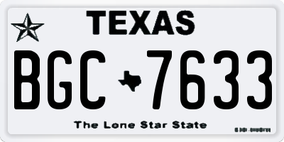 TX license plate BGC7633