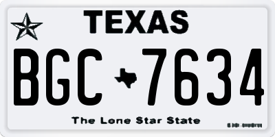TX license plate BGC7634