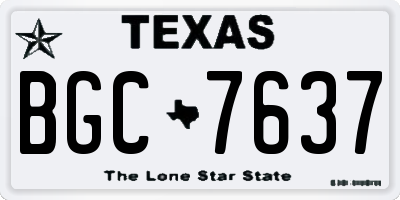 TX license plate BGC7637