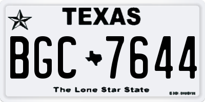 TX license plate BGC7644