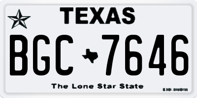 TX license plate BGC7646