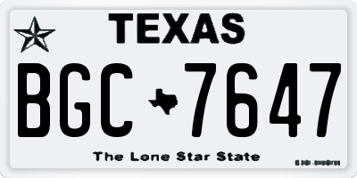 TX license plate BGC7647