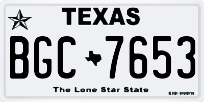 TX license plate BGC7653