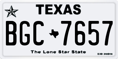 TX license plate BGC7657