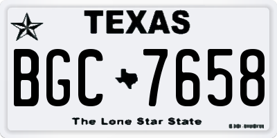 TX license plate BGC7658