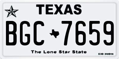 TX license plate BGC7659