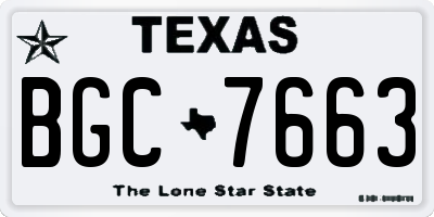 TX license plate BGC7663
