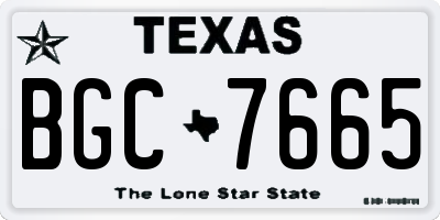 TX license plate BGC7665