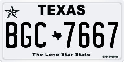 TX license plate BGC7667