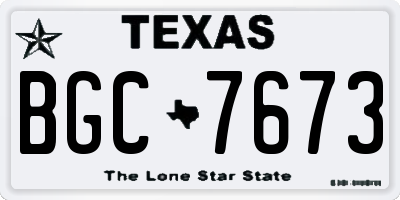 TX license plate BGC7673