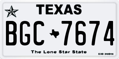 TX license plate BGC7674