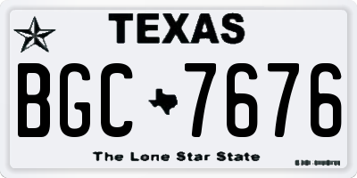 TX license plate BGC7676
