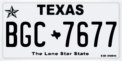 TX license plate BGC7677