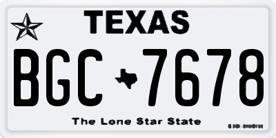 TX license plate BGC7678