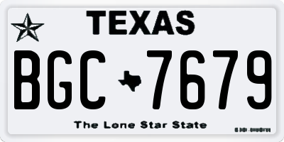 TX license plate BGC7679