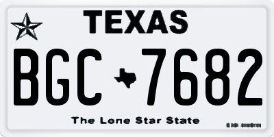 TX license plate BGC7682
