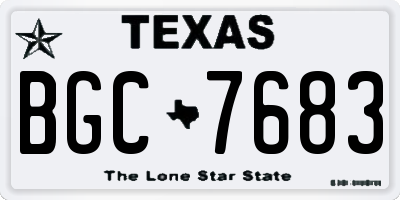 TX license plate BGC7683