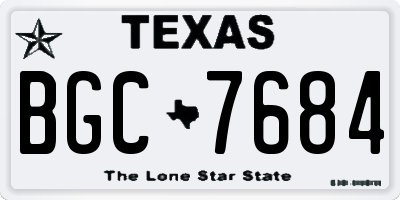 TX license plate BGC7684