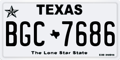TX license plate BGC7686