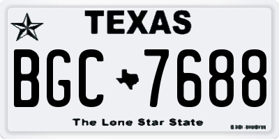 TX license plate BGC7688