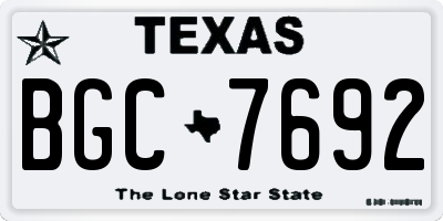 TX license plate BGC7692