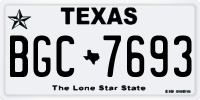 TX license plate BGC7693