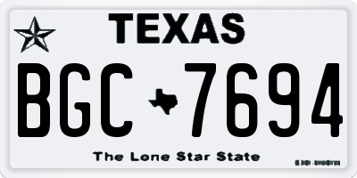 TX license plate BGC7694