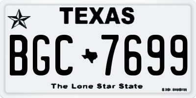 TX license plate BGC7699