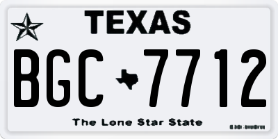 TX license plate BGC7712