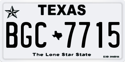 TX license plate BGC7715