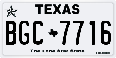 TX license plate BGC7716