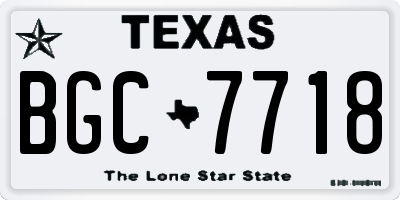 TX license plate BGC7718