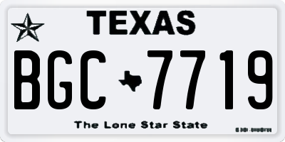 TX license plate BGC7719