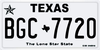 TX license plate BGC7720