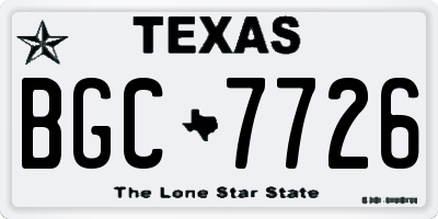 TX license plate BGC7726