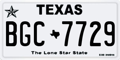 TX license plate BGC7729